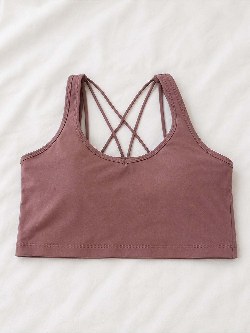 NWT Calvin Klein Performance Women's Strappy Back Sports Bra Mauve Size M